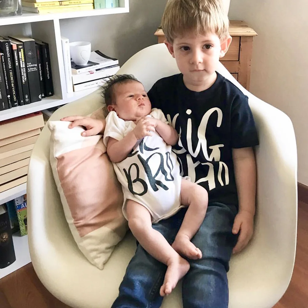 Футболки и комбинезоны для всей семьи Big Bro и Lil Bro Brother, одинаковые футболки для маленьких мальчиков, Белые Повседневные одинаковые Топы Brother