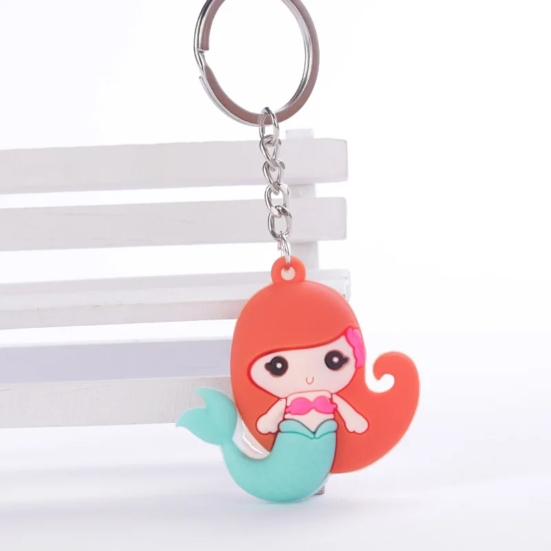 Брелок для ключей Русалочка из ПВХ аниме брелок с персонажами мультфильмов
