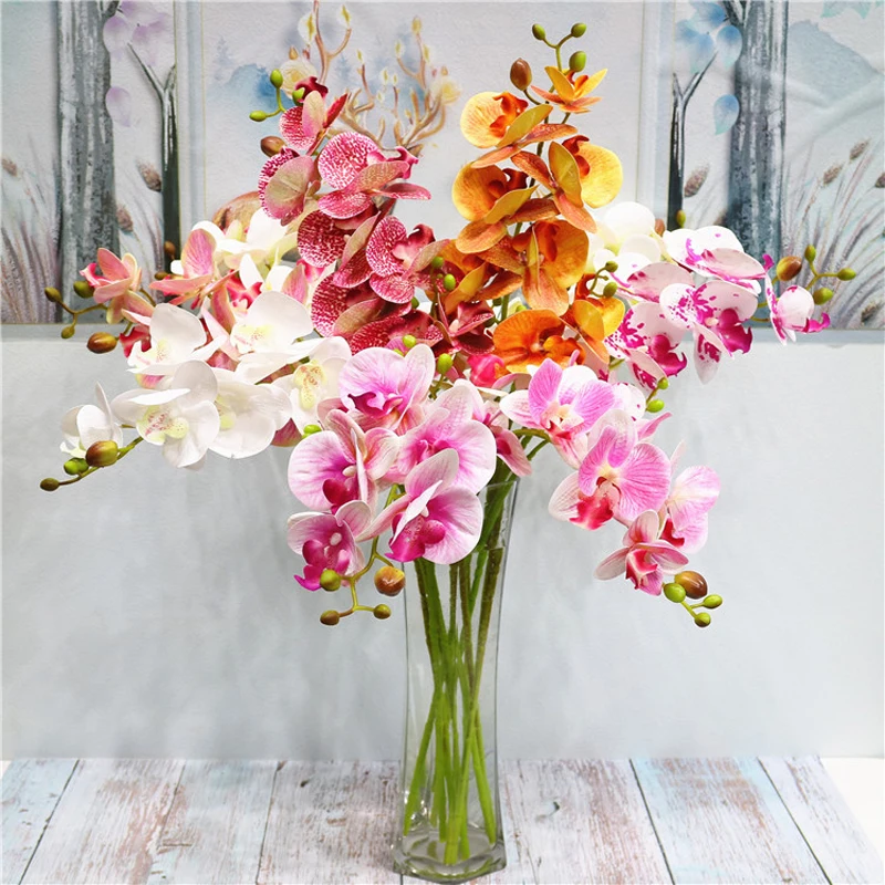 

2 fork 3d print Butterfly Orchid green plastic Idyllic country fake flower table interior decoration Artificial flower home
