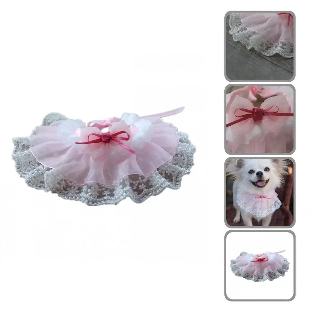 

Saliva Neckerchief Bow-knot Design Good Anti-fade Nicely Designed Pet Collar Saliva Bib