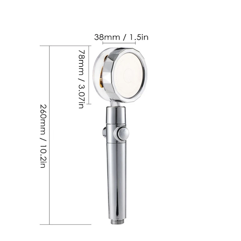 

K1KA High Pressure 360 Spin Shower Head Visible Water Sprinkle Head Massage Handheld Shower Beautiful Waterline Filter Shower