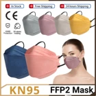 10-50 штук, маска ffp2 CE fpp2, одобренная kn95 маски, сертифицированная маска Kn95 Morandi Mouth для мужчин, женщин, мужчин, 5 слоев