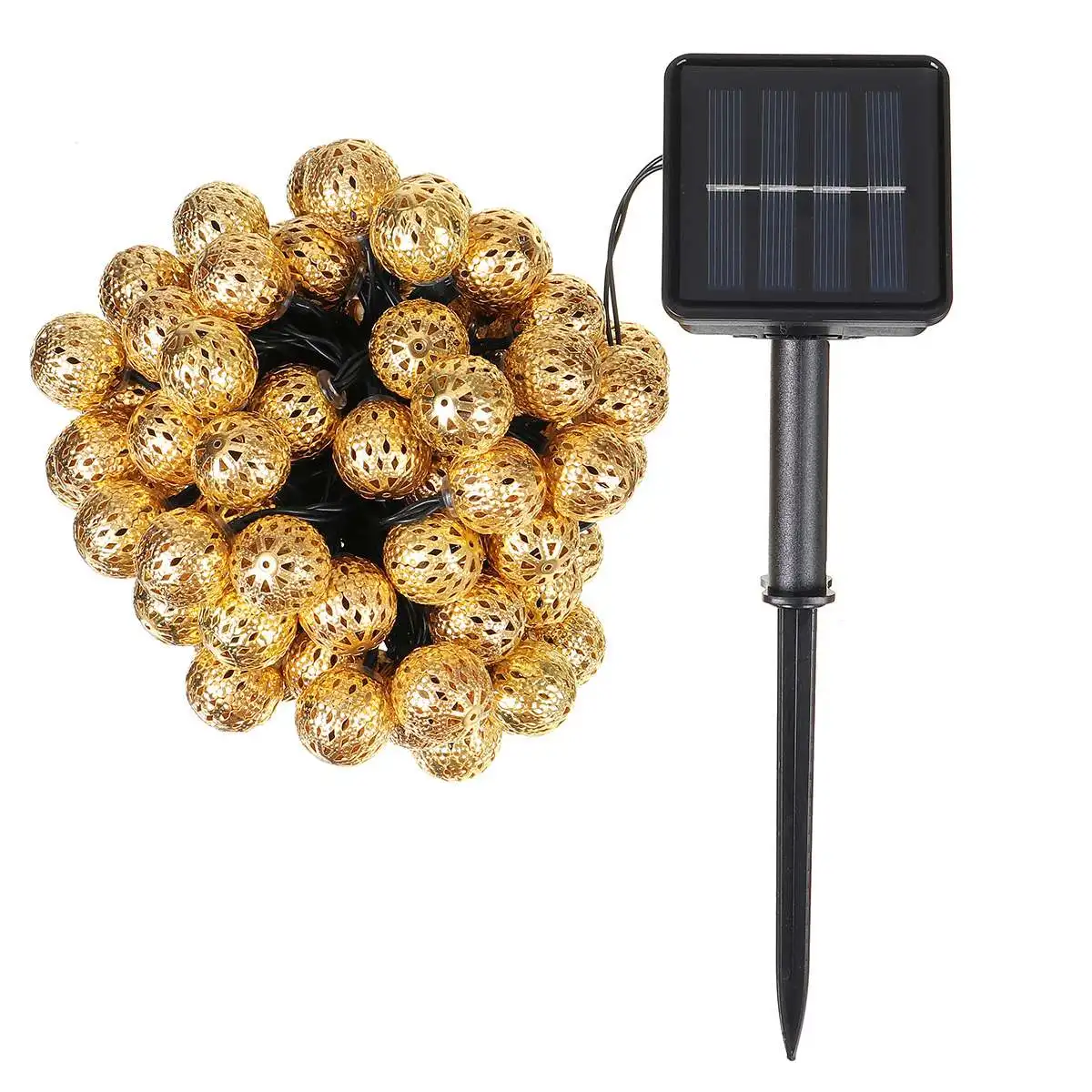 

100 LEDs 12m Morocco Ball Solar Light Outdoor IP65 Waterproof String Fairy Lamps Solar Garden Garlands Christmas Decoration