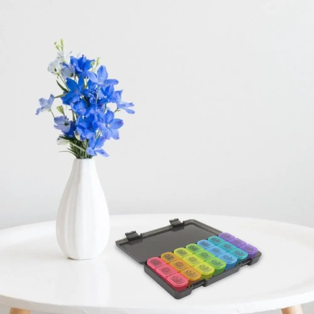 

Органайзер для таблеток на неделю, 21 ячейка, портативный чехол для хранения таблеток на 7 дней, пластиковый ящик для хранения ювелирных изде...