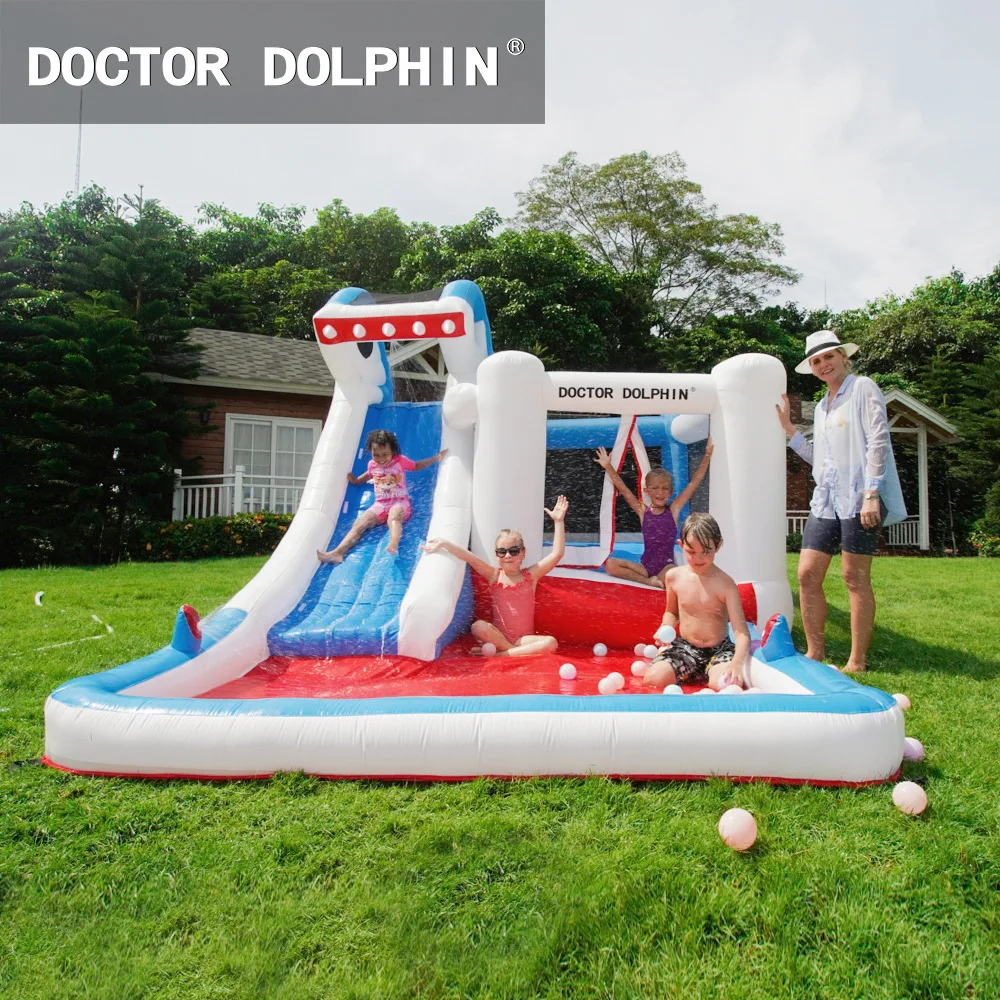 Водный спрей горка большой батут аквапарк Озорной замок игрушка стена для