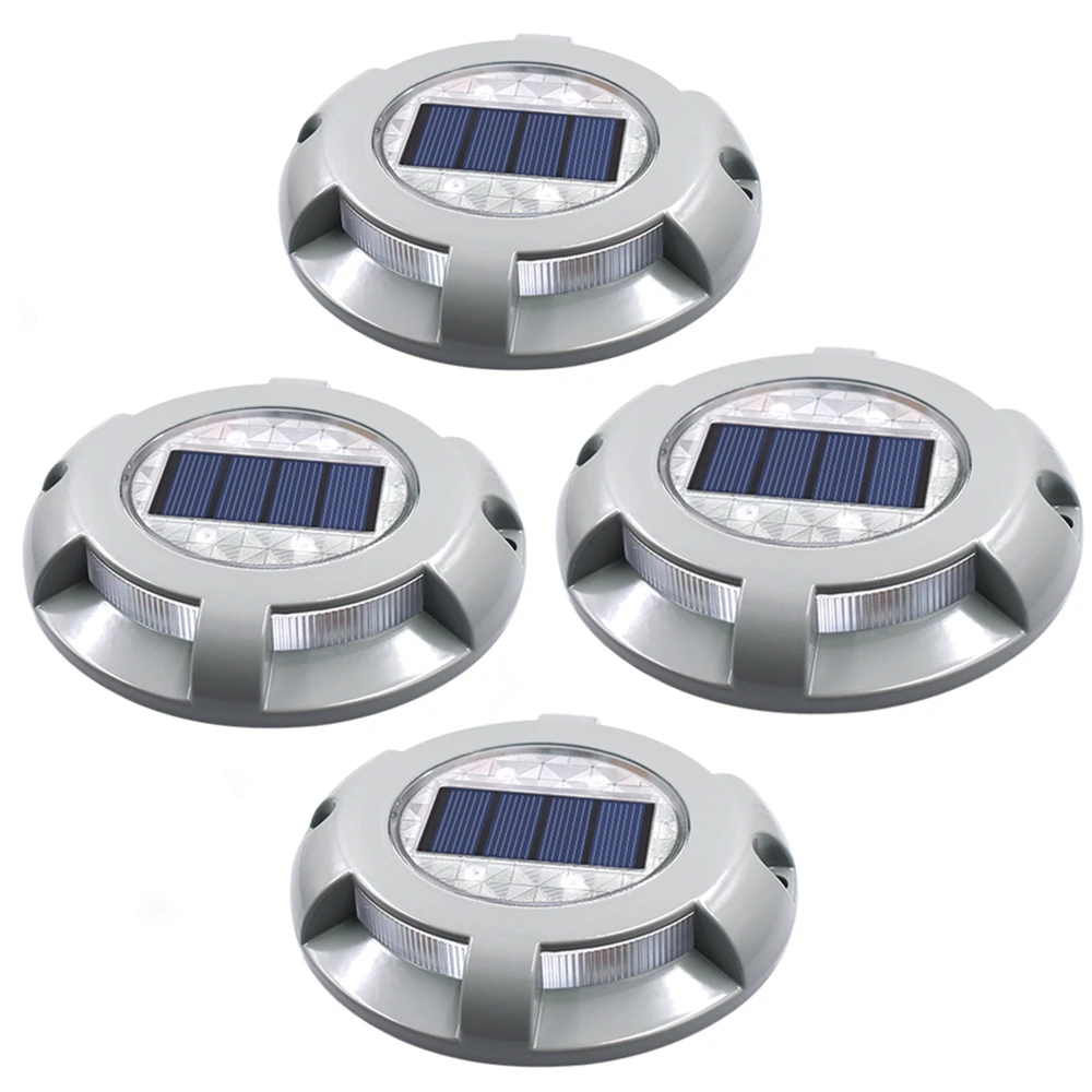 Solar Deck Lights Driveway Dock LED Light Solar Powered Outdoor Waterproof Road Markers for Step Sidewalk Stair Garden Ground