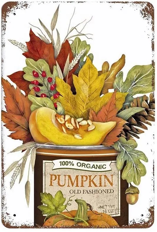 Винтажная металлическая Оловянная вывеска Avcl, декоративная настенная панель 12x8 дюймов (2030 см)-банка с полными листьями, подходит для баров, ресторанов, кухни