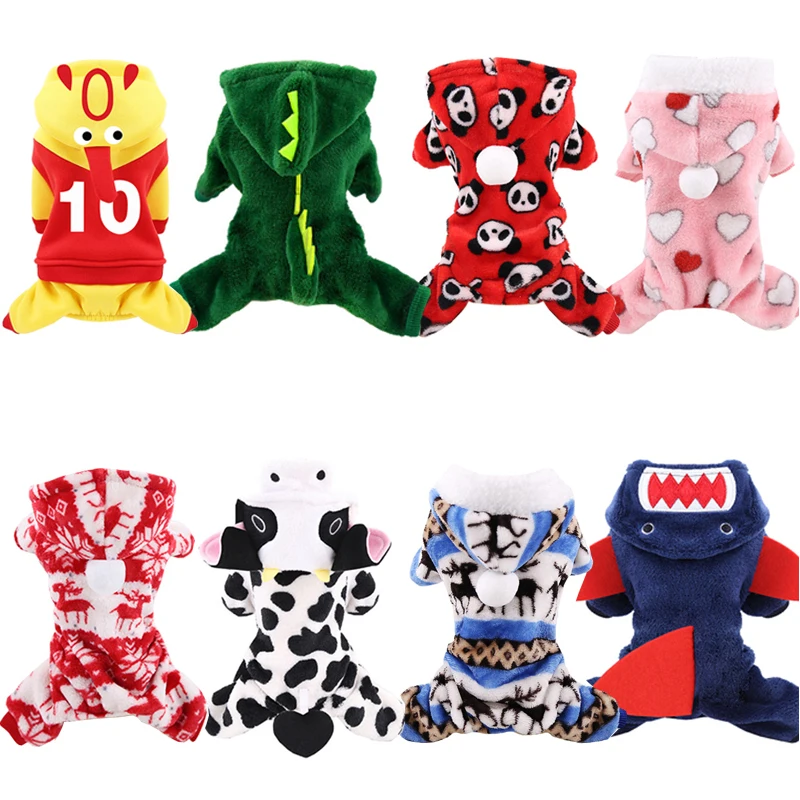

Fleece Dog Jumpsuits Winter Pet Dog Clothes For Dog Christmas Clothing Soft Cat Pet Cosplay Clothes Chihuahua Yorkshire Clothing