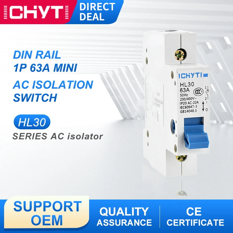 HL30 низкое напряжение 400 В 3 P 63a фазный изолятор переключатель Disconnector AC 50 Гц мини