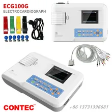 CONTEC ECG100G Single Channel Elektrokardiograph EKG Machine Monitor Cable Portable + Printer