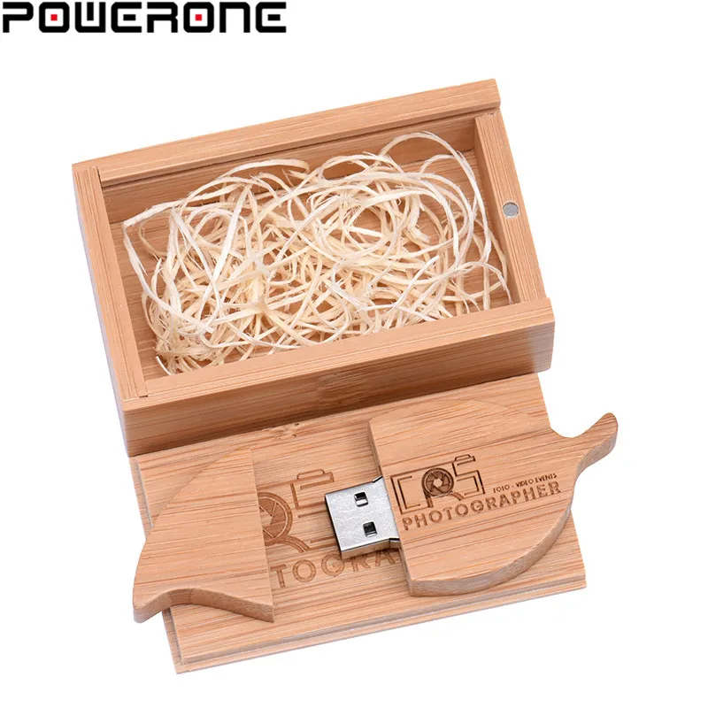 POWERONE (10 шт. бесплатный логотип) деревянный лист + упаковочная коробка usb флеш