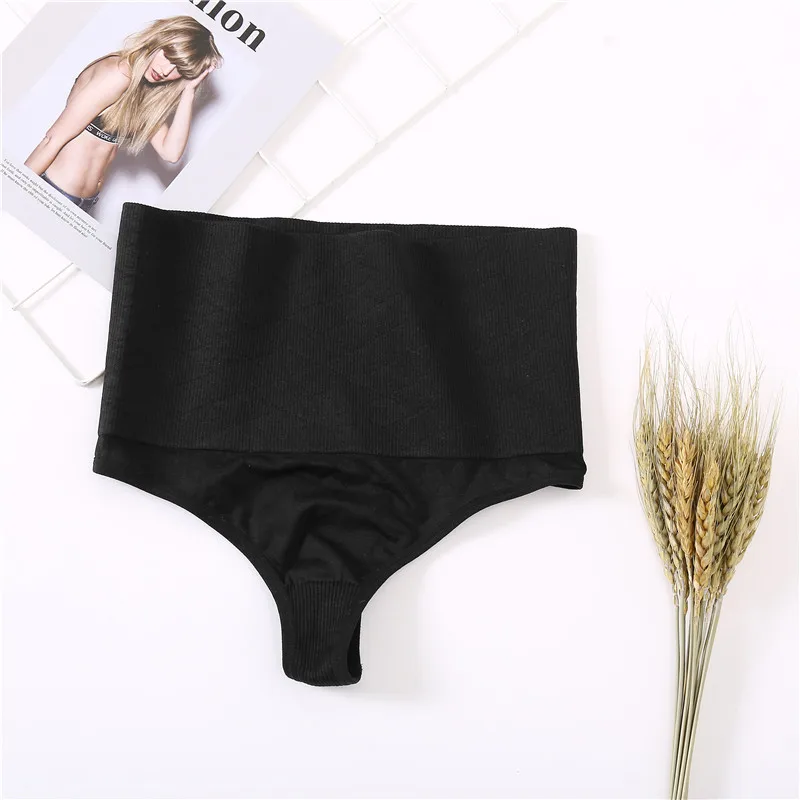 Style 1 Black Women High Waist Shaper Sexy Thong Autumn Breathable Body Shapers Slimming Underpants Tummy Underwear Soft Shaping Panties M-2XL - Цвет: Style 1 Black