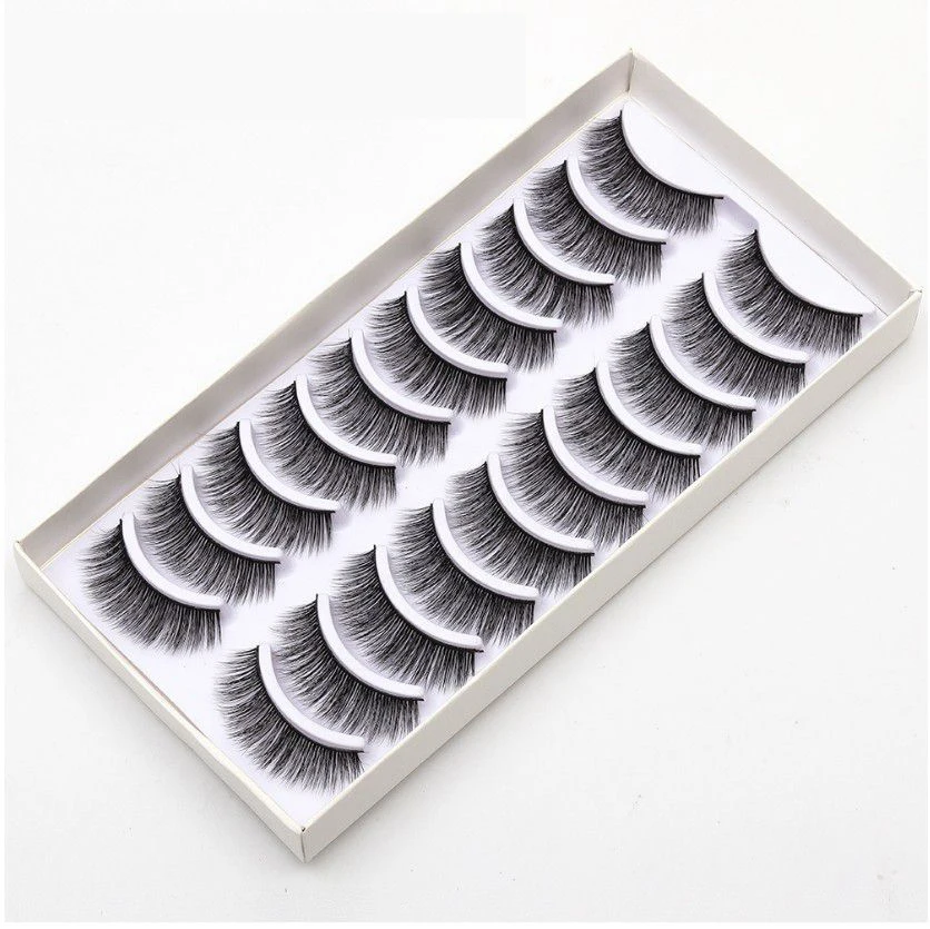 10 пар 100% Echt Nerz Wimpern 3D Natürliche Falsche 3d Weichen Verlängerung набор для макияжа cilios|Накладные