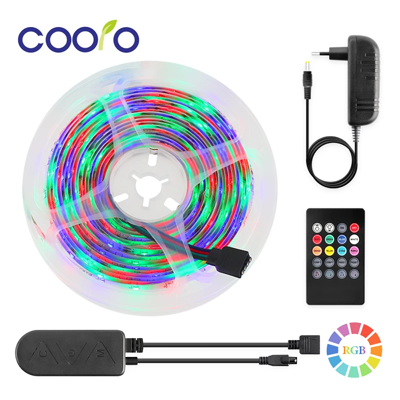 SMD5050 2835 DC12V Светодиодная лента гибкая RGB полоса Водонепроницаемая светодиодная 5 м