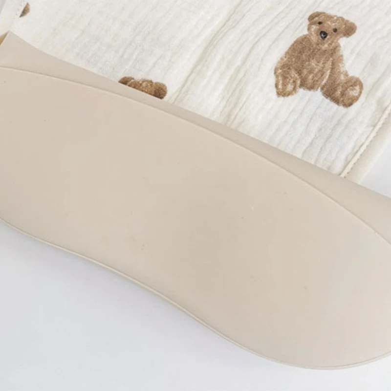 Водонепроницаемый силиконовый нагрудник для новорожденных с принтом медведя