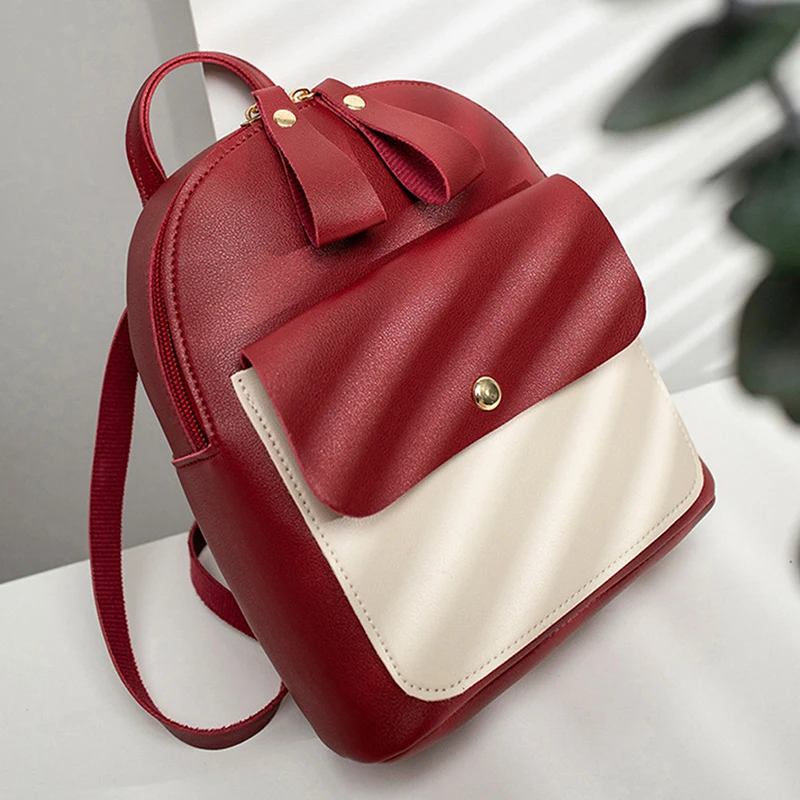 

2020 Women's Leather Backpack Fashion Mini Backpack School Bags For Teenage Girls Bagpack Cute Small Female Backpack 5 Color