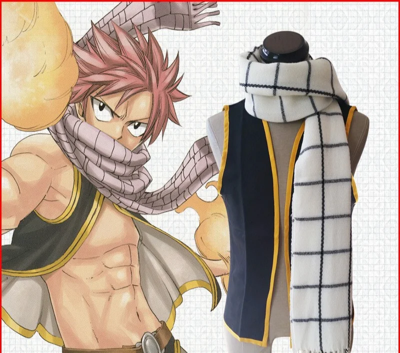 Аниме Фея Хвост Этерия насу драгнеель реквизит для косплея черно-белый клетчатый