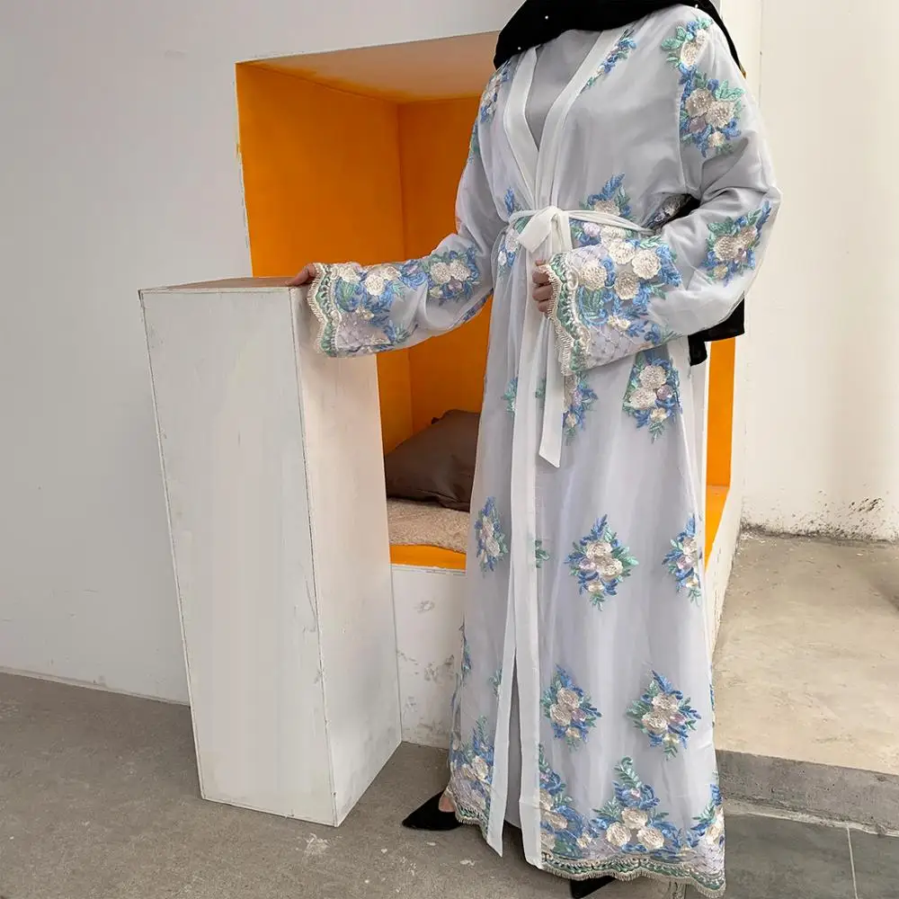 2020 Рамадан кимоно абайя халат Дубай кардиган мусульманских женщин марокаин