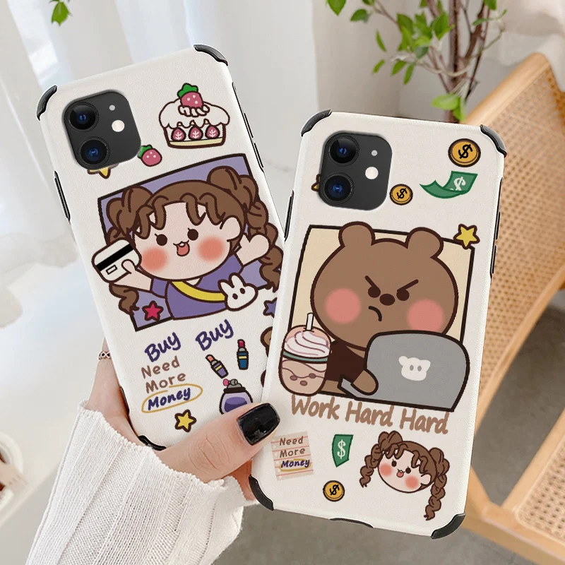 

Cute Little Girl Phone Case For iPhone 12 Pro Max mini 12Mini 12pro 12promax Liquid Silicone Cover