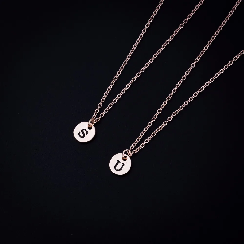 Алфавит диск буквы начальное имя цепочка ожерелье Пара кулон ювелирные изделия
