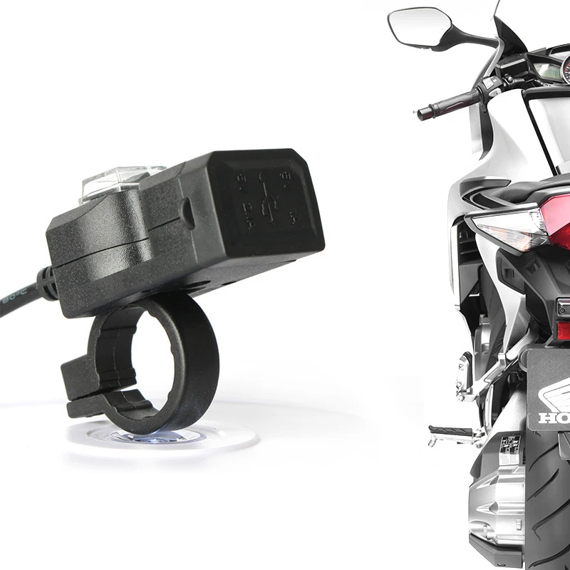 

Universal Waterproof Dual USB Motorbike Motorcycle Handlebar Charger Adapter 9V-24V Power Supply Socket for Mobile Phone TXTB1