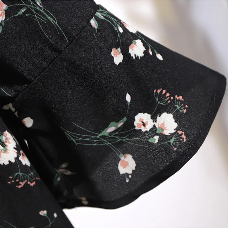 

Spring Summer Women's Dress New Women Fashion Super Plus Size Female Casual Elastic Waist Loose Thin Floral Mid-Length Dresses