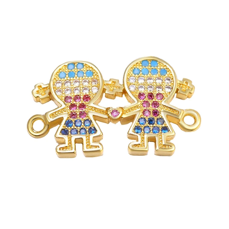Gold Juya DIY ювелирные аксессуары Красочный Циркон буквы мама мальчик девочка разъемы для мамы женский дружба шнур кожаный - Цвет: Gold