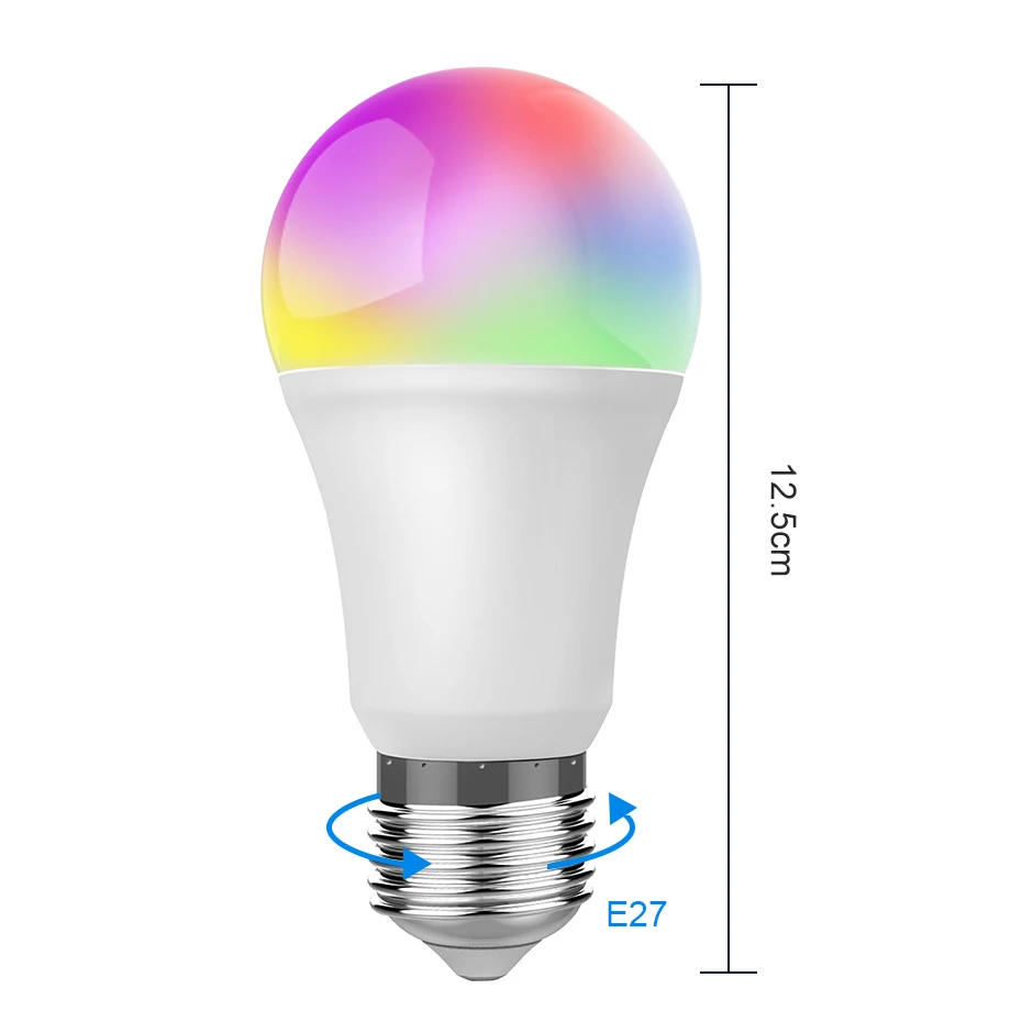 Умная лампа CBE Tuya Яндекс Алиса управление 9 Вт E27 WiFi Светодиодная RGB освещение