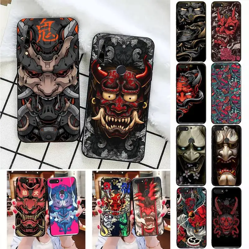 

Japanese Oni Hannya Demon Mask Phone Case For Huawei Honor 7A 7C 8 8x 9 10 20lite Fundas Coque for Honor 10i 20i Capa