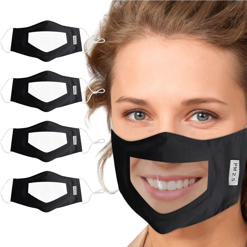 

4pc Lip Reading Face Maks Designer Adult Face Maks Reusable Windproof Mondkapjes Wasbaar Unisex Halloween Cosplay Masque