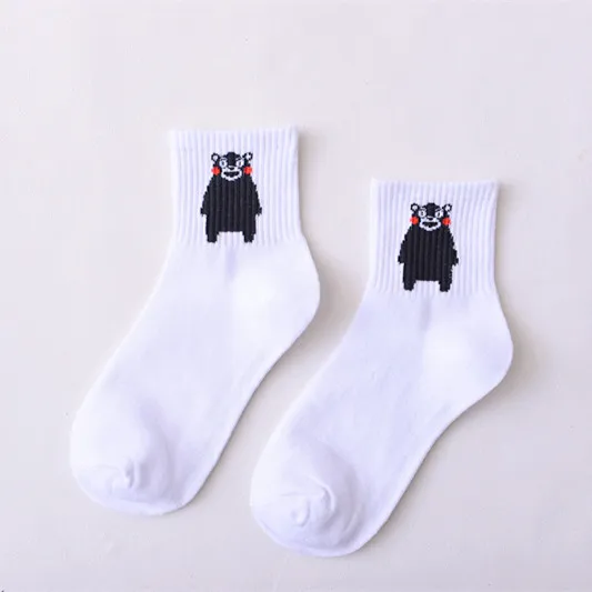 1 Женские носки на каждый день Harajuku Корея японский хлопок котенок пламя Ulzzang носки мужские китайский кактусовый пистолет Акула инопланетянин рождественские носки - Цвет: 1