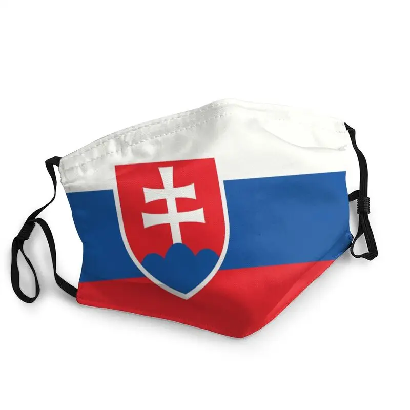

Flag Of Slovakia Non-Disposable Face Mask Men Women Slovak Republic Dustproof Protection Cover Respirator Mouth-Muffle