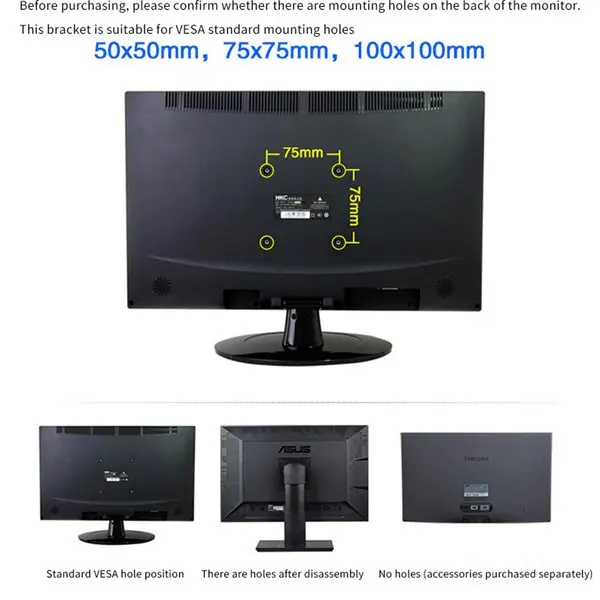 

14-27 Inch Monitor Computer Stand 360 Rotating Table Clamp Stand