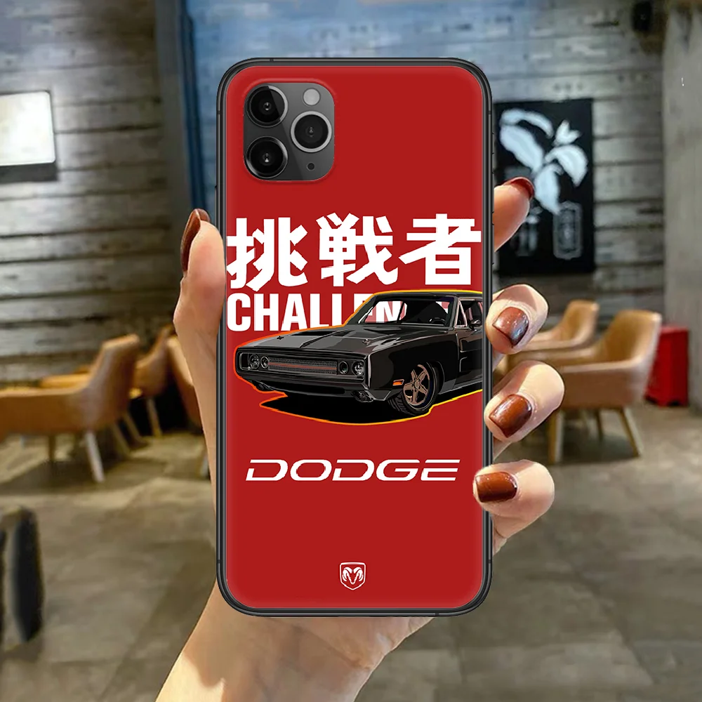 

Logo Sport Car Brand Dodge Phone Case Cover For Iphone 5 5S 6 6S PLUS 7 8 11 12 Mini X XR XS PRO SE 2020 MAX black Prime Soft