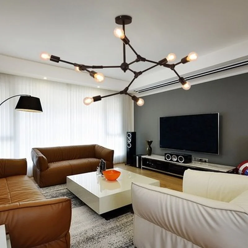 Светодиодные люстры в скандинавском стиле потолочные светильники лофт для