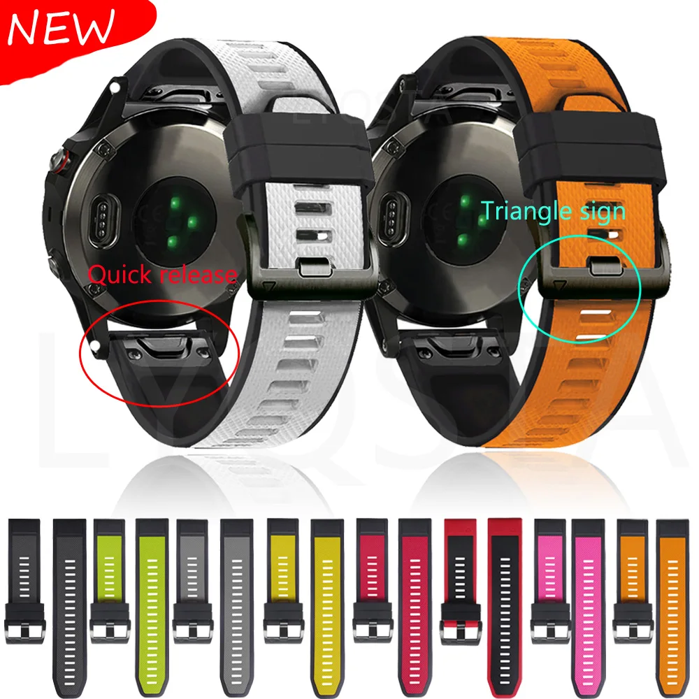 Ремешок для наручных часов Garmin Fenix 5 5X Plus 6 6X Pro 3 HR 935 мягкий силиконовый браслет