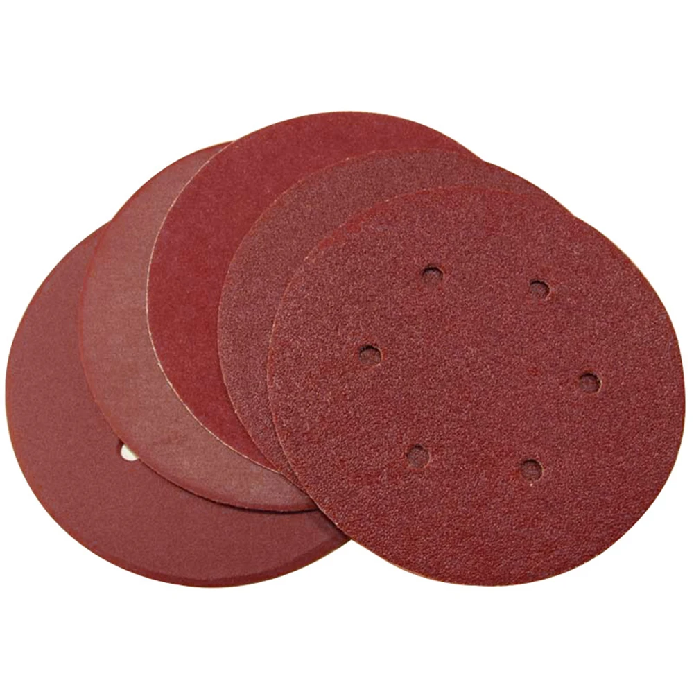 

50Pcs/set 6 Holes Round Shape Grinding Sanding Discs Hook Loop Sandpaper Pad 120grit Sanding Papers