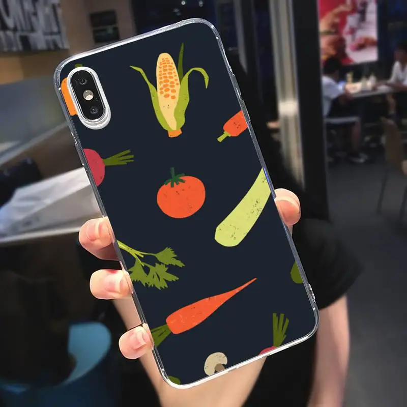 

Vegan Vegetables Veggies aesthetics Phone Case Transparent soft For iphone 5 5s 5c se 6 6s 7 8 11 12 plus mini x xs xr pro max