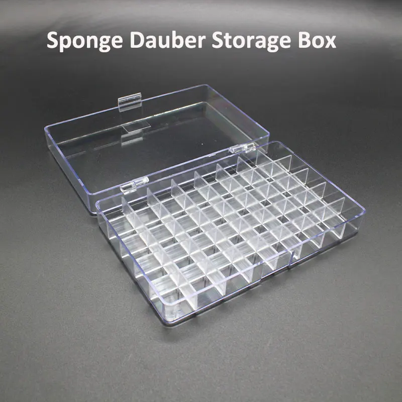 1pcs/lot 40 Grids clear Acrylic Finger Sponge Daubers Storage Box Organizer Case Pack DIY Craft Finger Sponge Daubers Stamping
