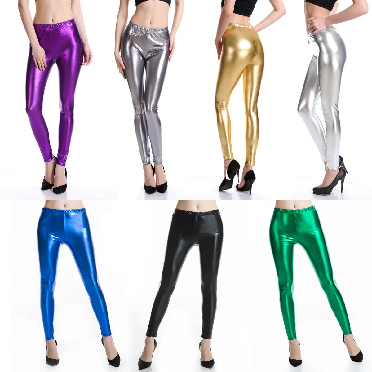 

Sexy women bright leather trousers leggings female solid color pants Leggings women bright leather pants 3025 02