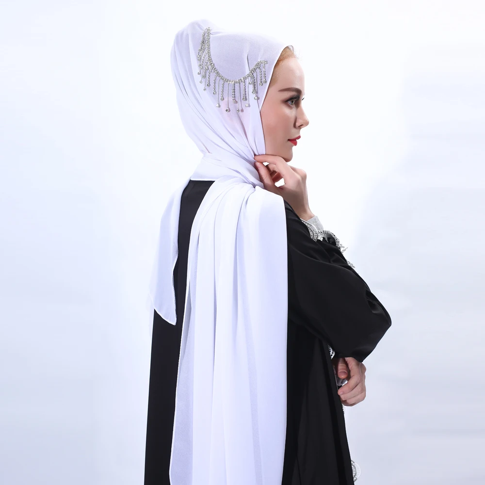 Шифоновая абайя Hijab шарф Мусульманский хиджаб тюрбаны повязка на голову для