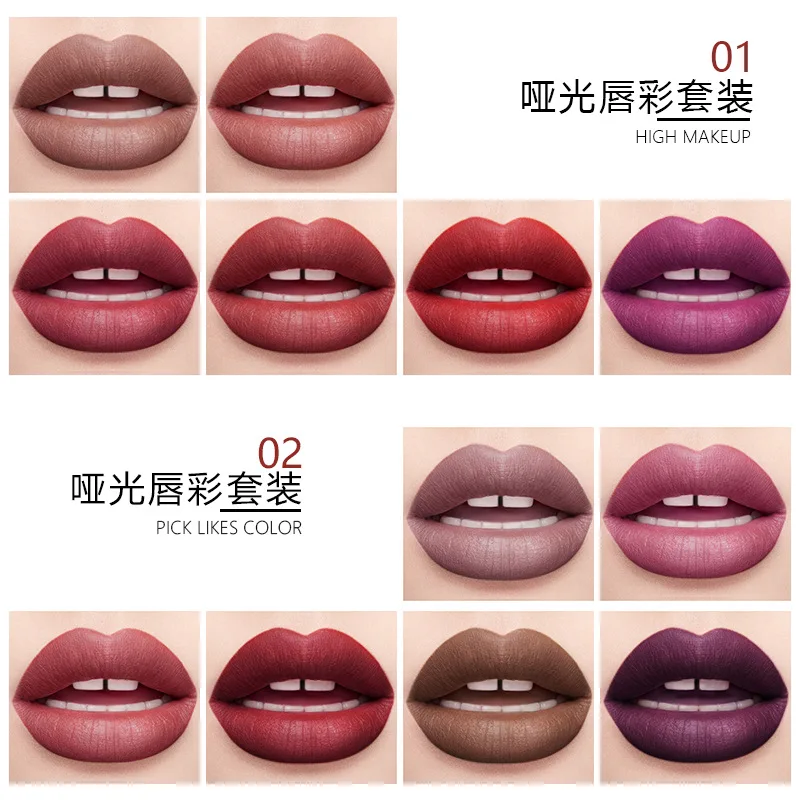 Pudaier 6 colors Nude Matte Lipstick Set Labiales Larga Duracion Brand Makeup Gifts for Women Private Label Cosmetic Hot Sale |