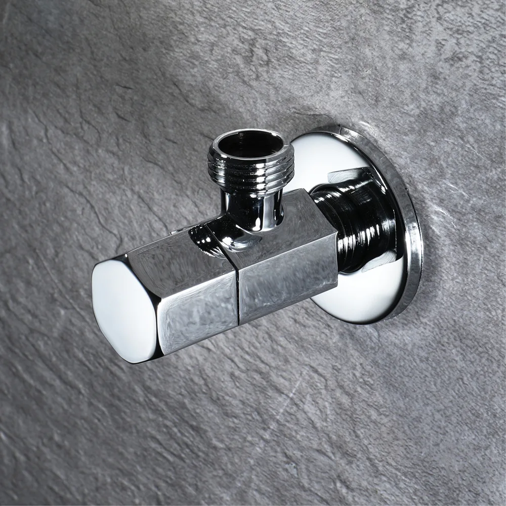 

Хромированный треугольный клапан горячий и холодный угловой клапан для воды аксессуары для ванной комнаты настенный угловой клапан для ва...