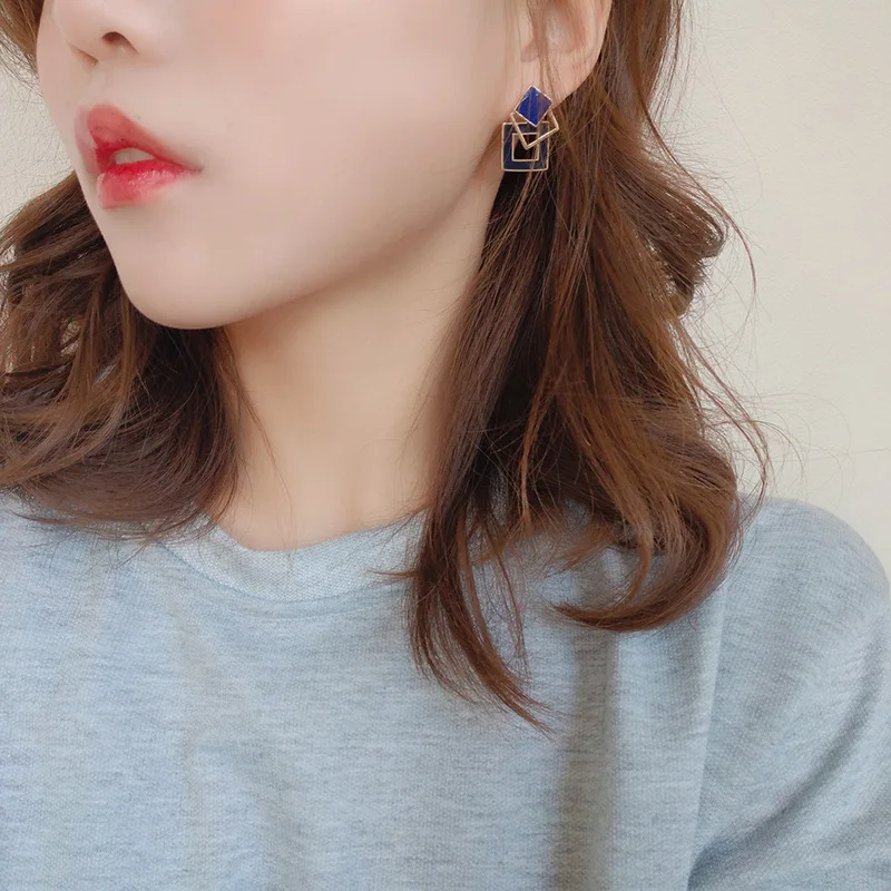 

Fashion Women Earrings Classic Square Prevent Allergy Trendy Jewelry Vintage Simple Party Accessories Gifts IRISBee 2021