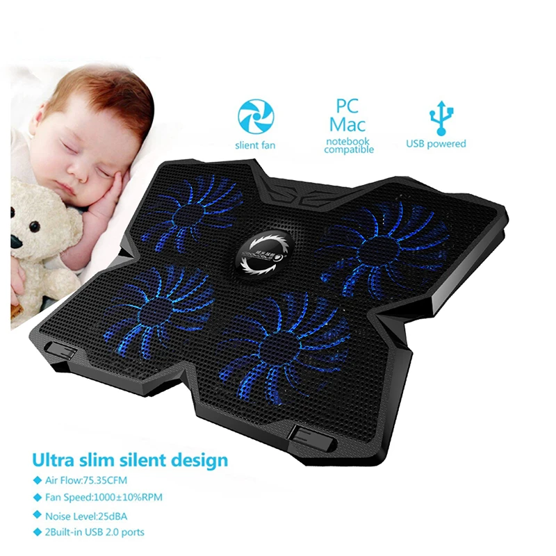 Охлаждающая подставка для ноутбука Seenda кулер игрового с четырьмя вентиляторами
