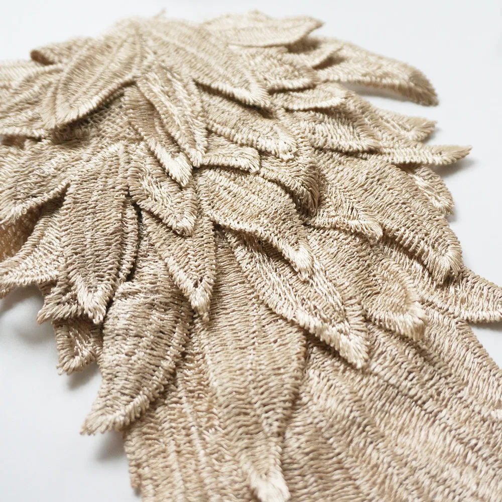 Вышивка в виде ангела цвета хаки 2 шт. аппликация крыла цветок для шитья воротника