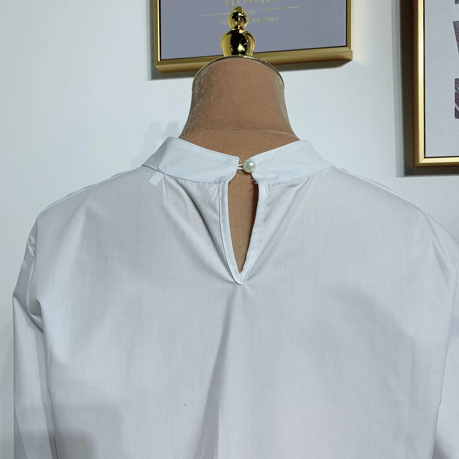 Модная женская блузка с оборками и рюшами топ рукавами-колокольчиками