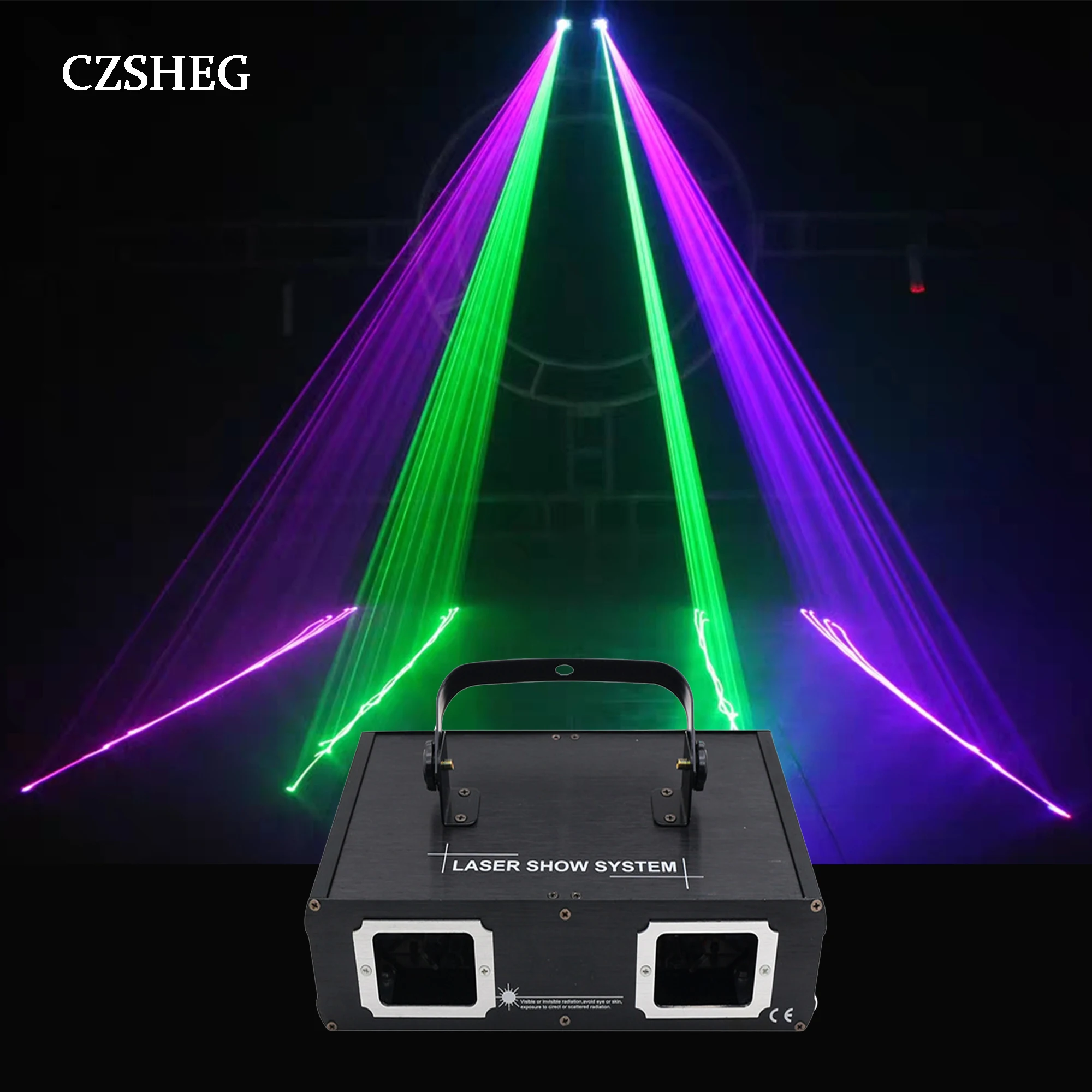 Double hole disco DJ laser line RGB scanner projector DMX512 stage lighting effects dance bar Christmas party wedding lights