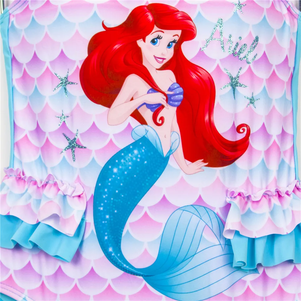 Купальный костюм для девочек с принтом русалки Новый брендовый летний детский