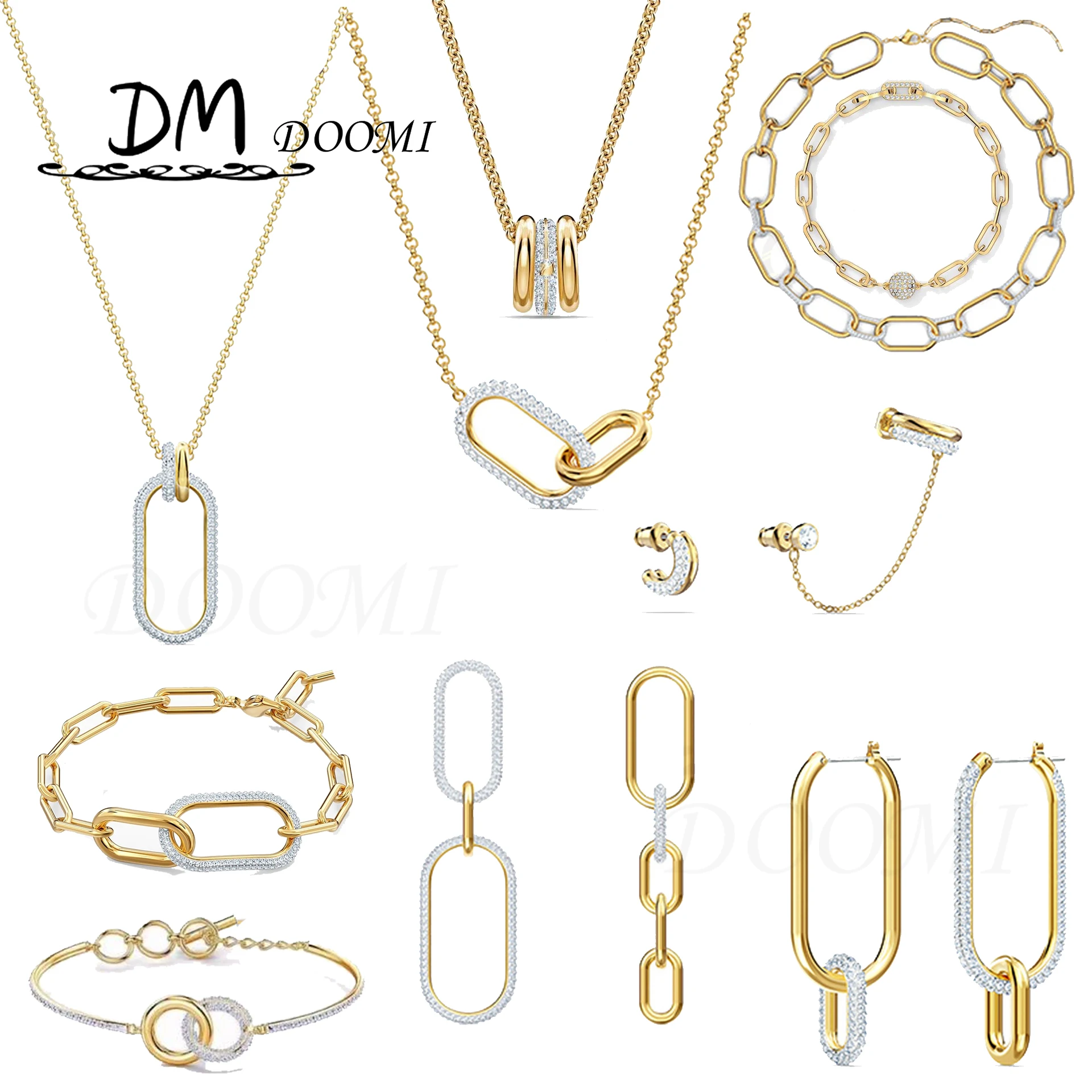 

High Quality SWA1:1 Fashion Jewelry Exquisite Chain Charming Banquet Necklace Charm Romantic Gift For Women